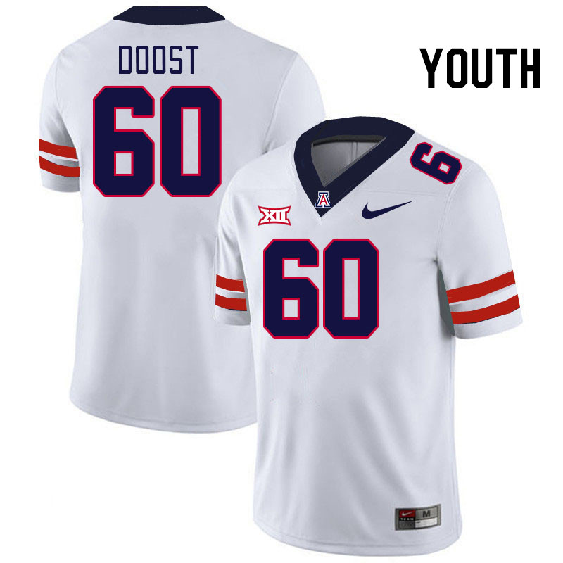 Youth #60 Alexander Doost Arizona Wildcats Big 12 Conference College Football Jerseys Stitched-White